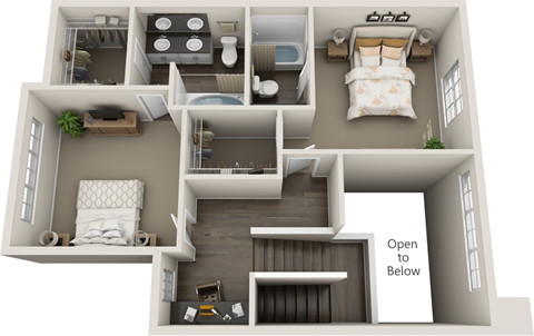 the 1190 sqft floor plan has a bedroom and a living room